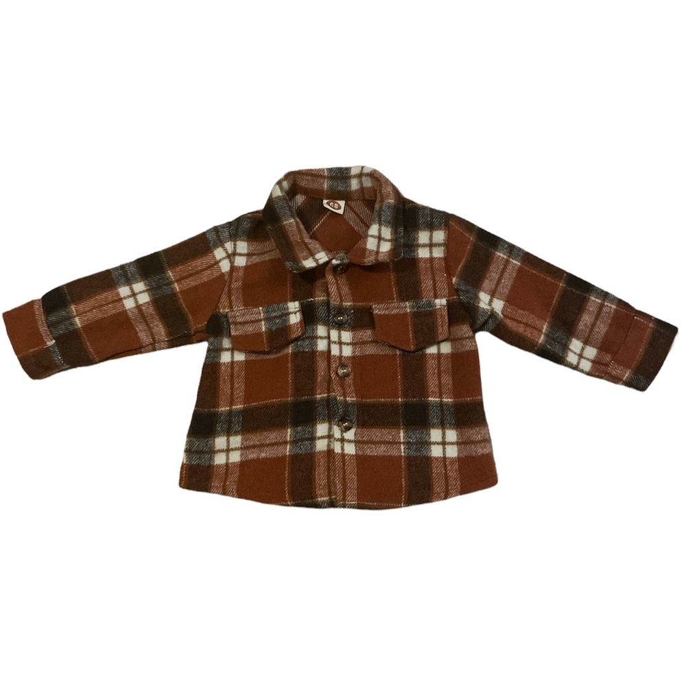 🟣2/$10 super cute infant plaid shacket